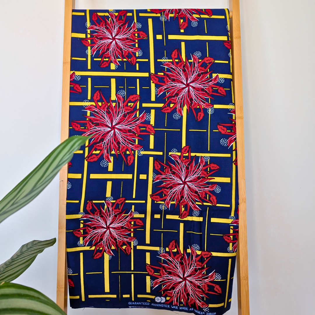 Flowers and stripes East African Kitenge