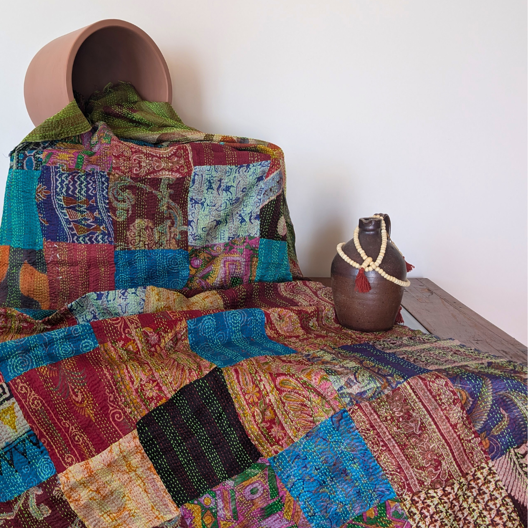 Multi-colour handmade kantha