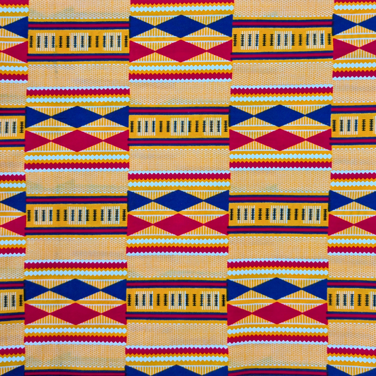 Yellow geometric East African Kitenge