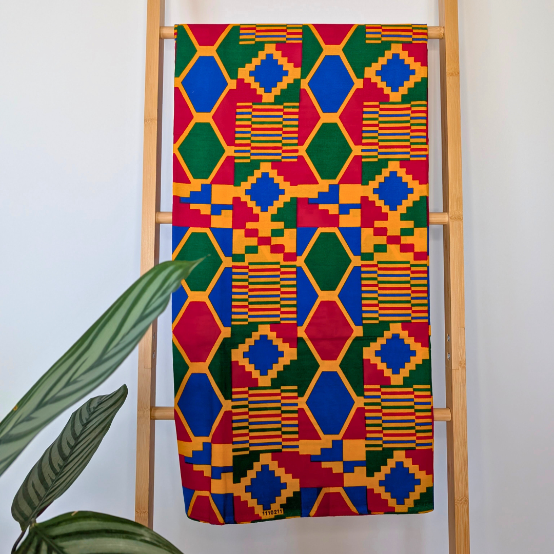 Multi-colour geometric East African Kitenge