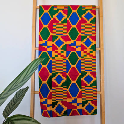 Multi-colour geometric East African Kitenge