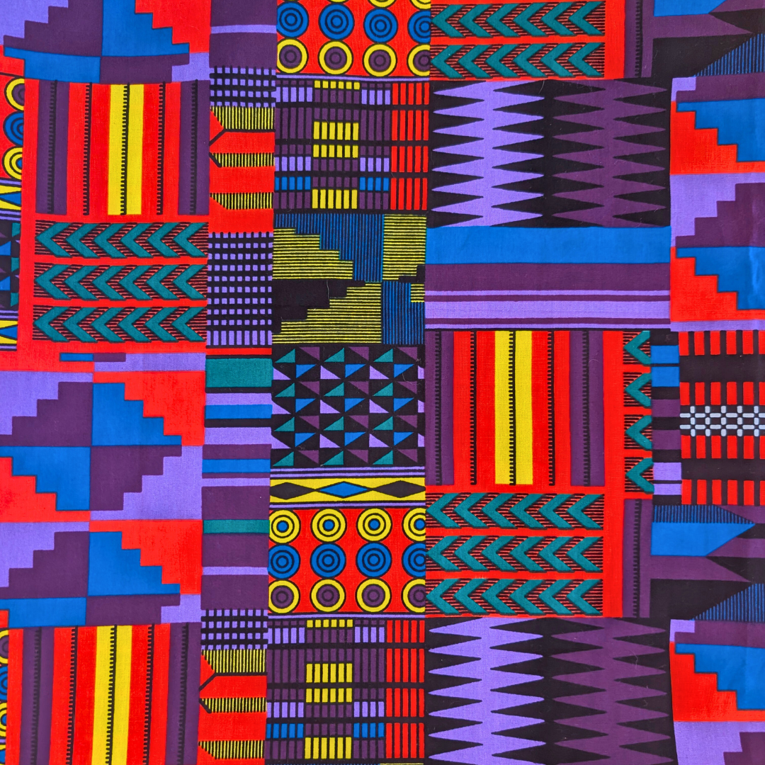 Purple geometric East African Kitenge