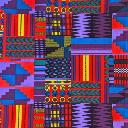Purple geometric East African Kitenge