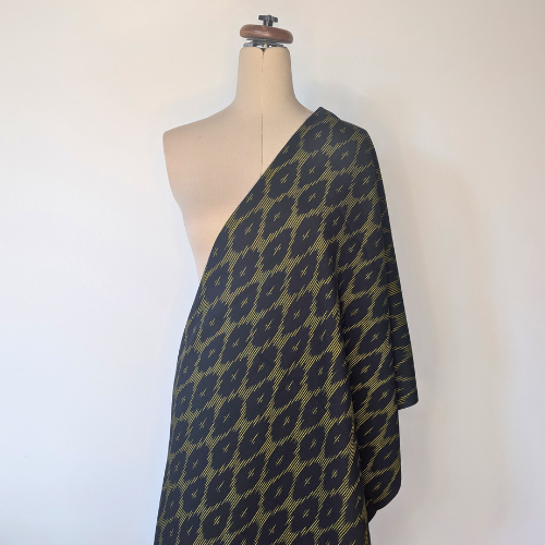 Deep black woven ikat