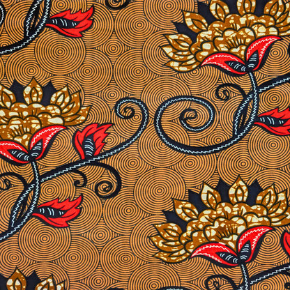 Elegant floral East African Kitenge