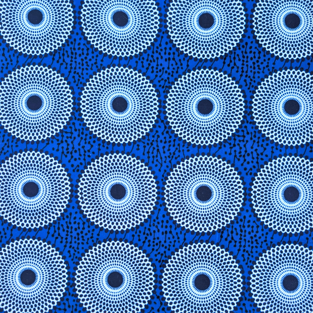 Blue and white East African Kitenge