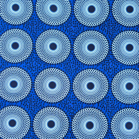 Blue and white East African Kitenge