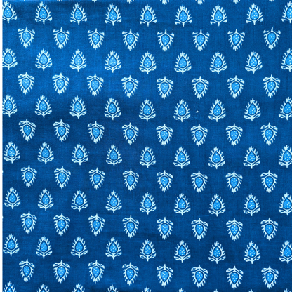 Royal blue printed Indian cotton