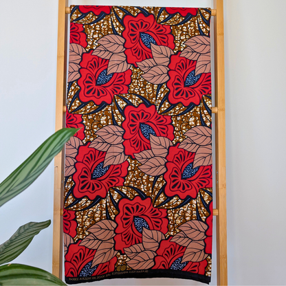 Red floral East African Kitenge