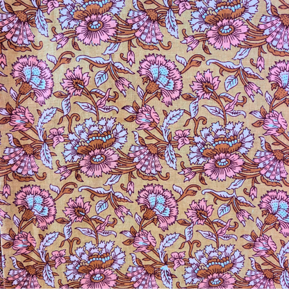 Peaches and cream Jaipur handblock print