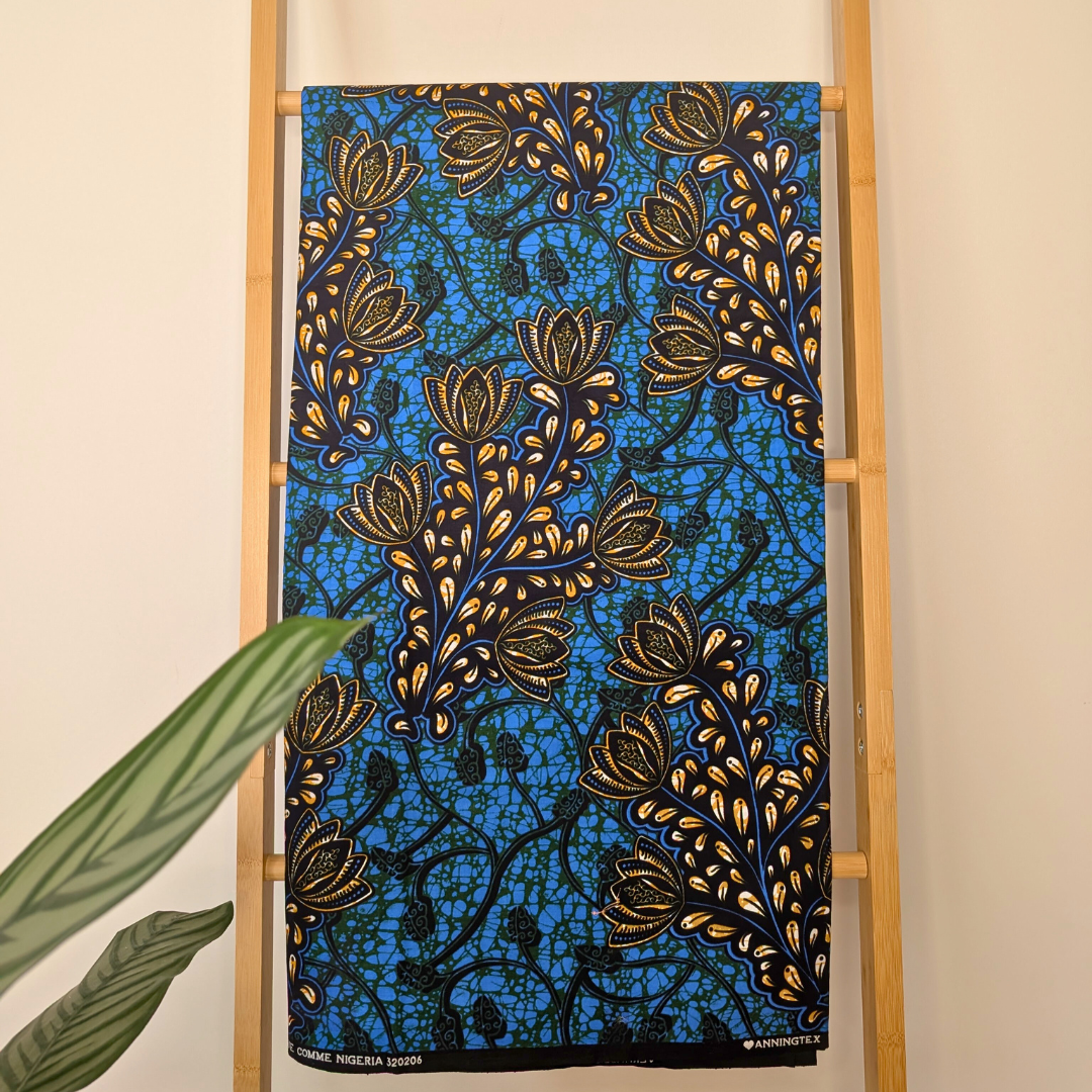 Blue floral East African Kitenge