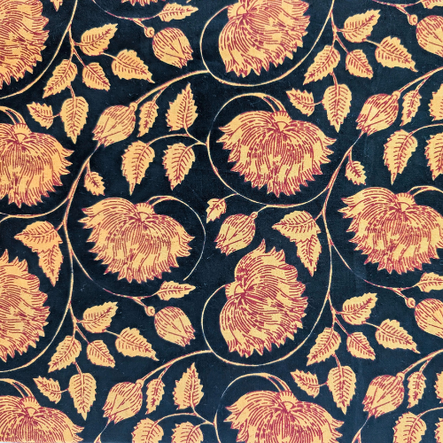 Red floral Bagru Jaipur handblock print