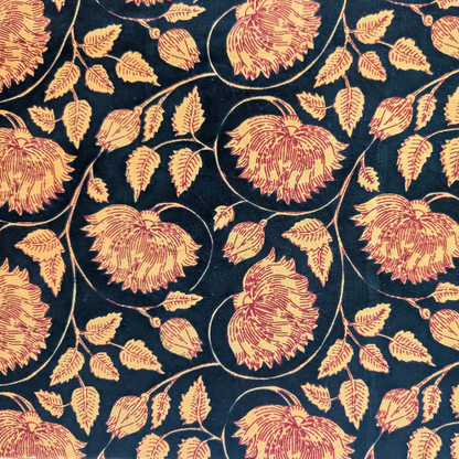 Red floral Bagru Jaipur handblock print