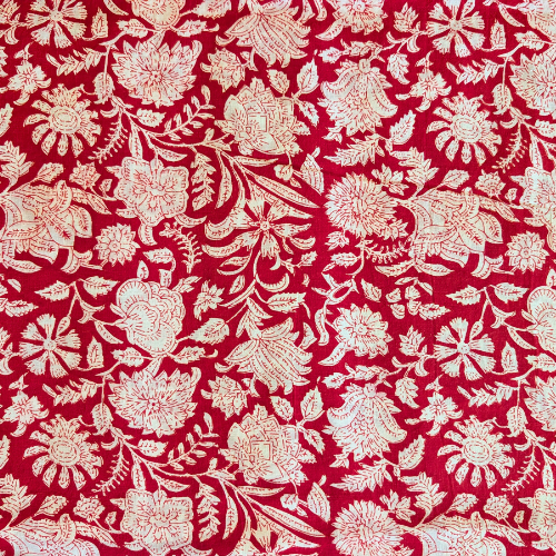 Vivid red Jaipur handblock print