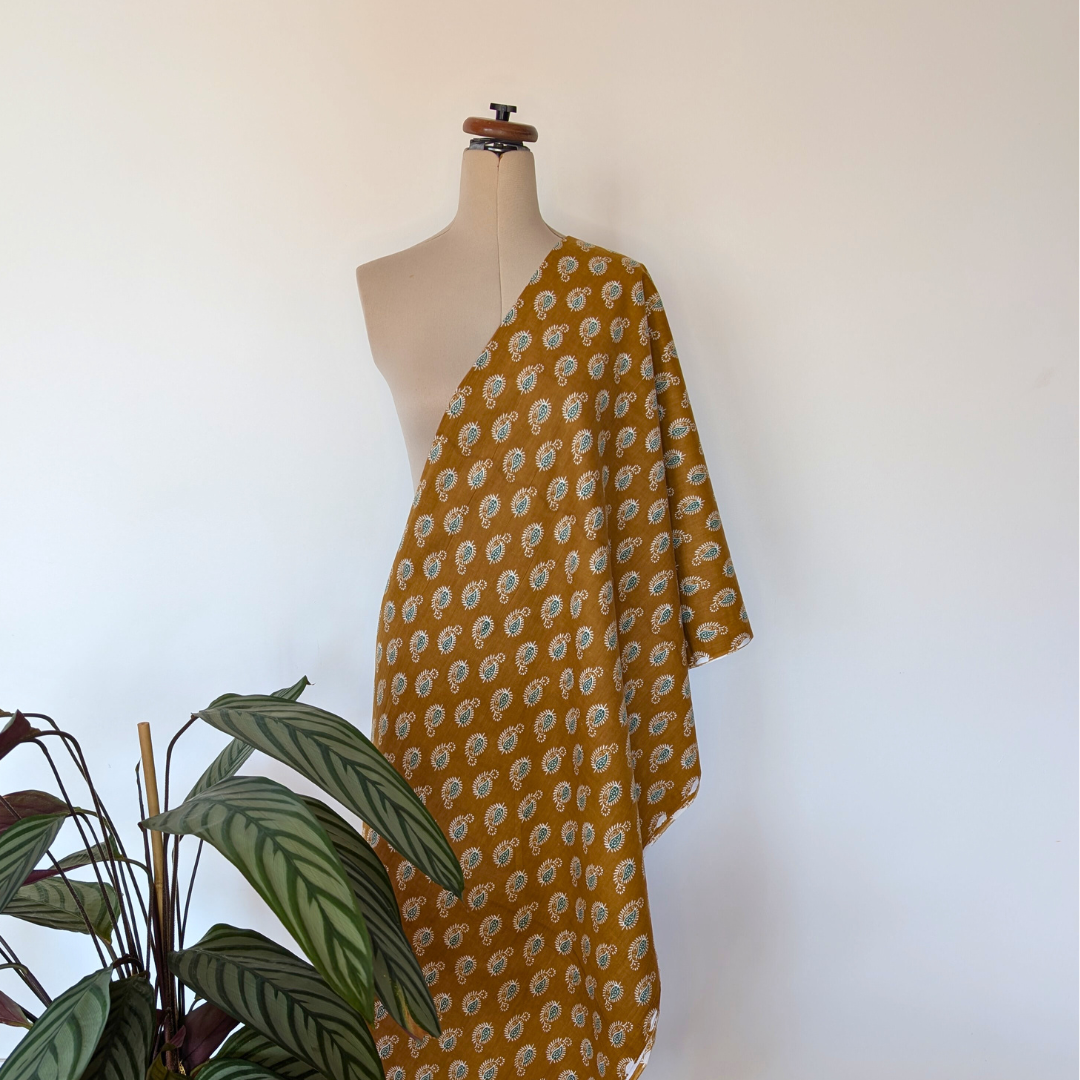 Golden sand printed Indian cotton