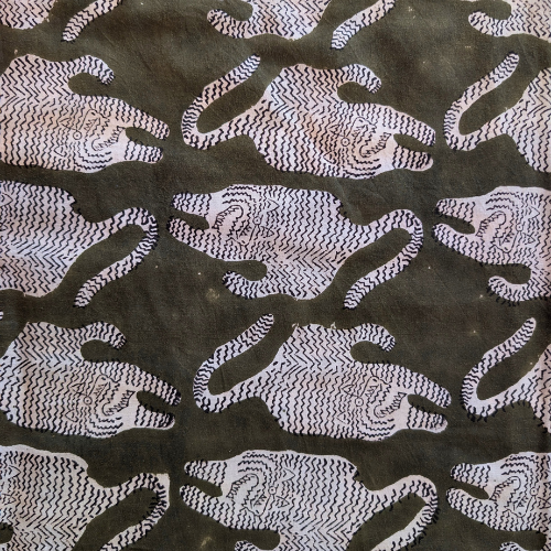 Green tiger Jaipur handblock print