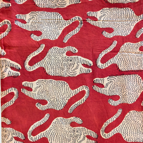 Red tiger Jaipur handblock print