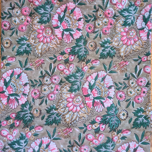 Green floral Jaipur handblock print