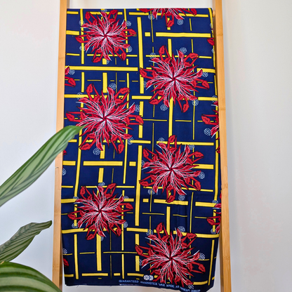 Flowers and stripes East African Kitenge