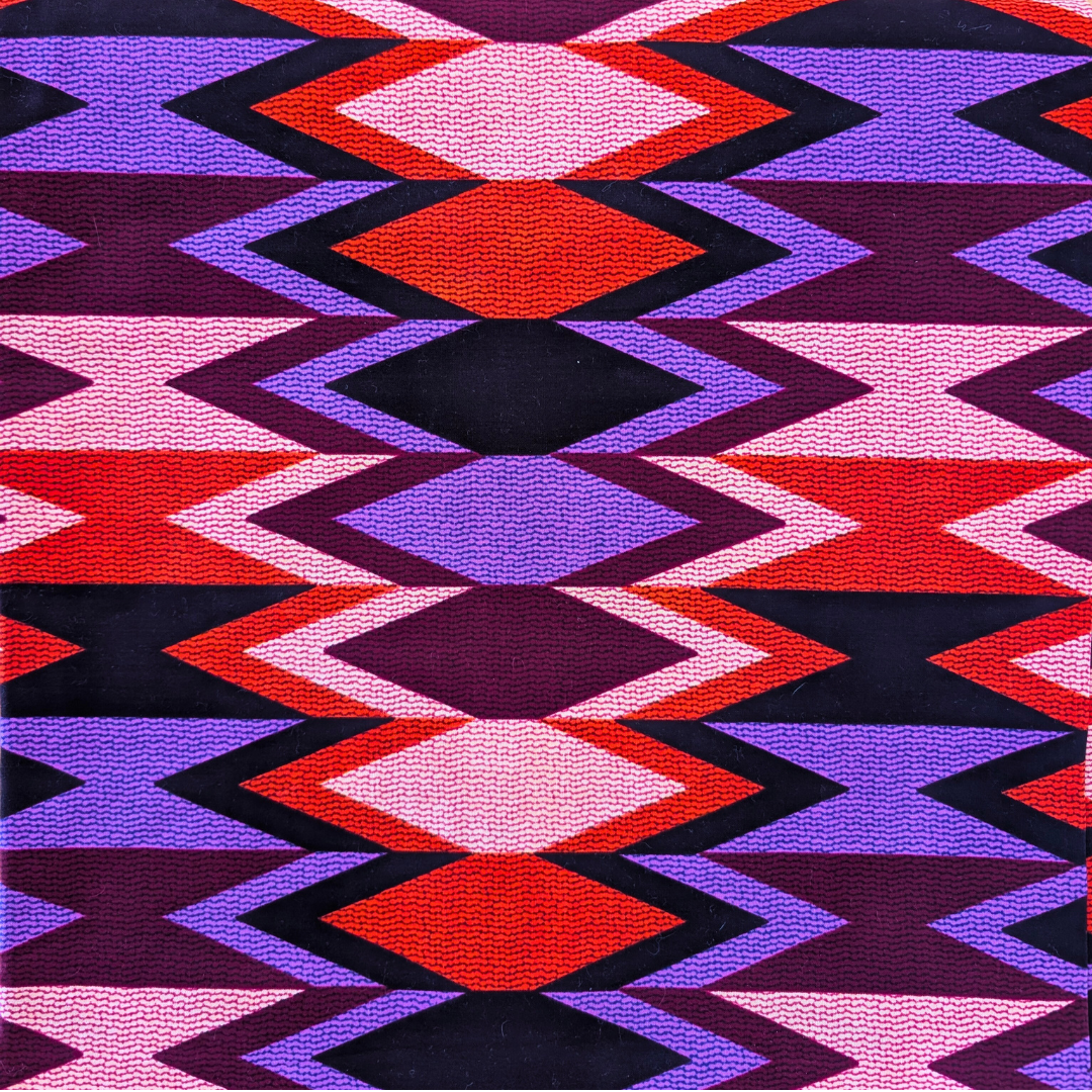 Purple geometric East African kitenge