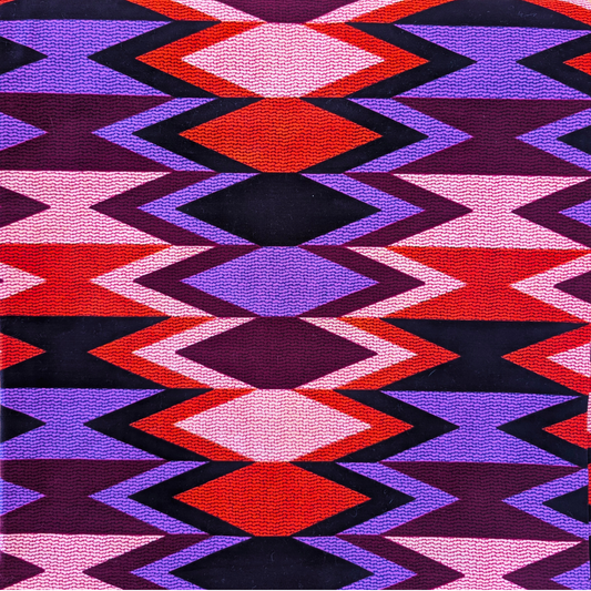 Purple geometric East African kitenge