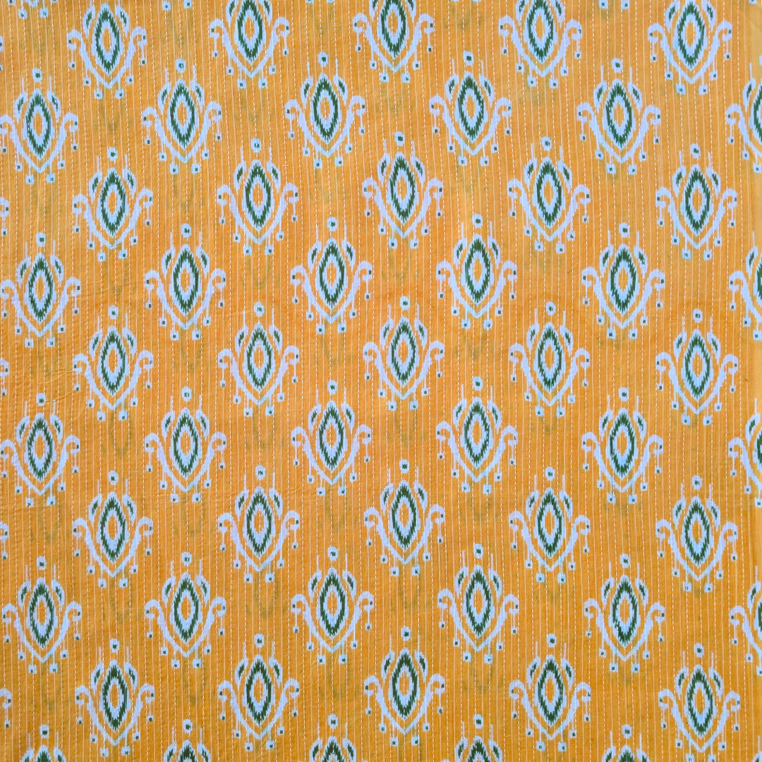 Sunbright yellow kantha