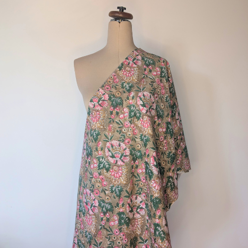 Green floral Jaipur handblock print