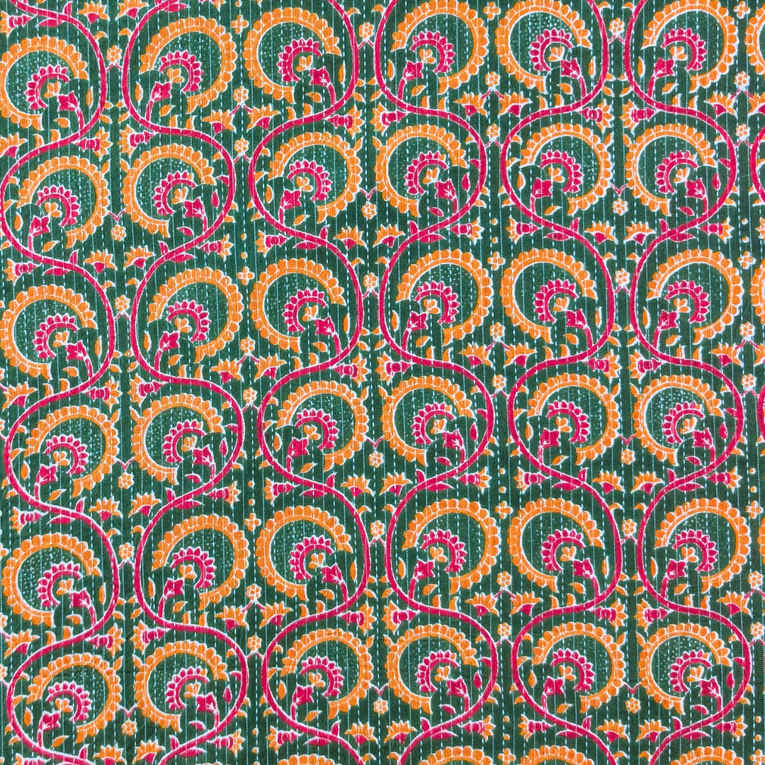 Wild forest green kantha
