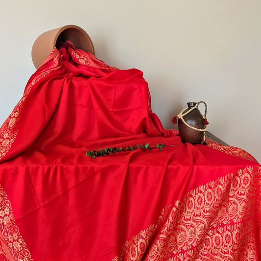 Red ruby sari fabric