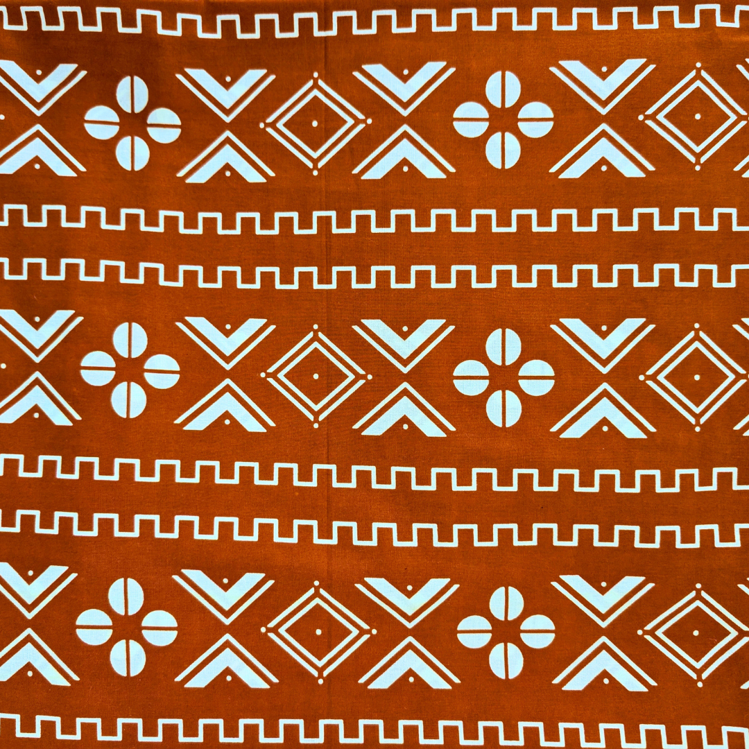 Tan geometric East African Kitenge