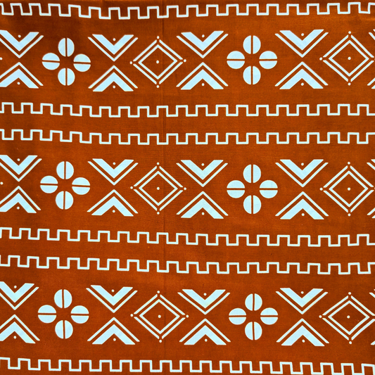 Tan geometric East African Kitenge