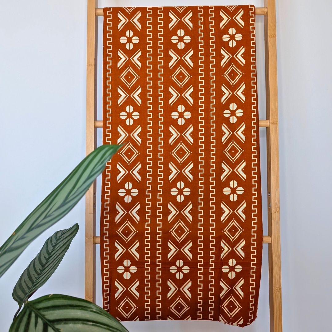 Tan geometric East African Kitenge