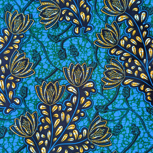 Blue floral East African Kitenge