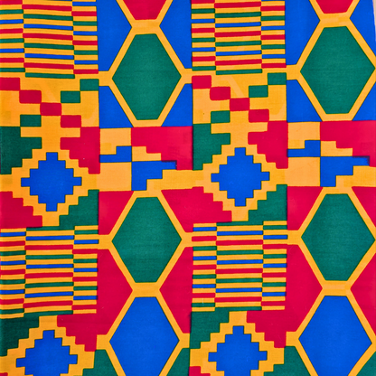Multi-colour geometric East African Kitenge