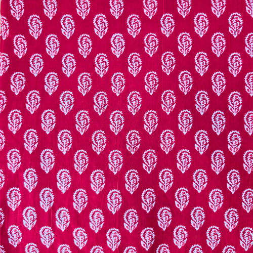 Ruby red Indian printed cotton