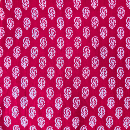 Ruby red Indian printed cotton